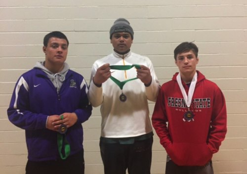 Three Lemoore wrestlers placed in the prestigious Doc Buchanan Invitational over the weekend. Angel Solis (5th), Noah Wright (5th) and Gary Joint (3rd). 